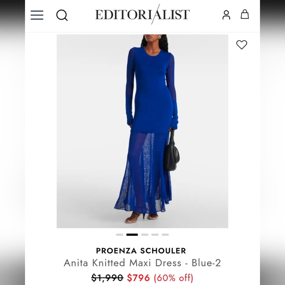 Proenza Schouler Blue Sheer Maxi Dress